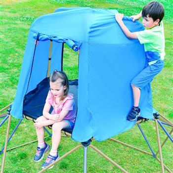 Kids Climbing Dome with Canopy and Playmat - 10 ft Jungle Gym Geometric Playground Dome Climber Play Center, Rust & UV Resistant Steel Supporting 1000 LBS