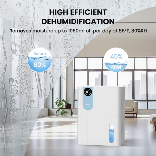 152 OZ Dehumidifiers for Home, Quiet Dehumidifier for Basement with Large Water Tank, Dehumidifiers for Bathroom Bedroom RV Closet with Auto Shut Off and Night Light【FBA发货 亚马逊禁售】