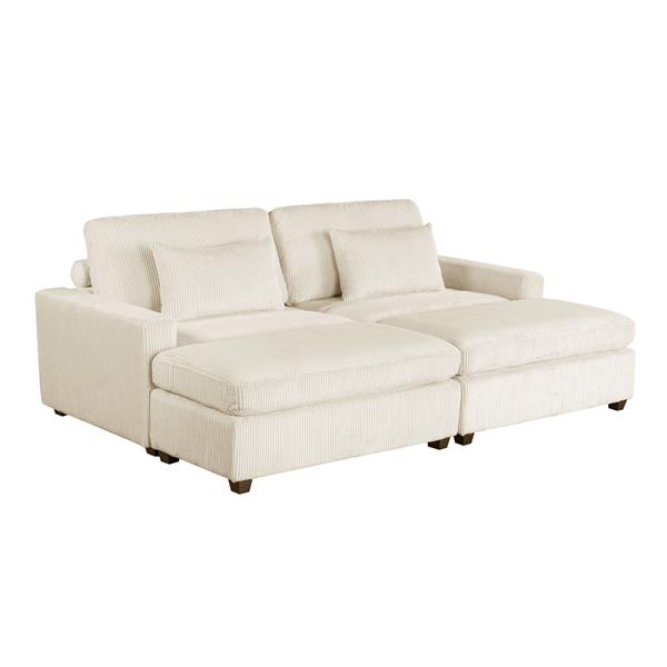 90'' Square Arm Sofa with Removable Back  Cushions and 2 pillows, Couch for Living Room, Office, Apartment