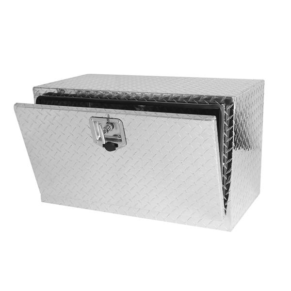 30 Inch Aluminum Stripes Plated Tool Box Pick Up Truck Bed RV Trailer Toolbox Waterproof Square Storage Organizer with Lock and Keys 30"(30.1"×17.1"×17.9")