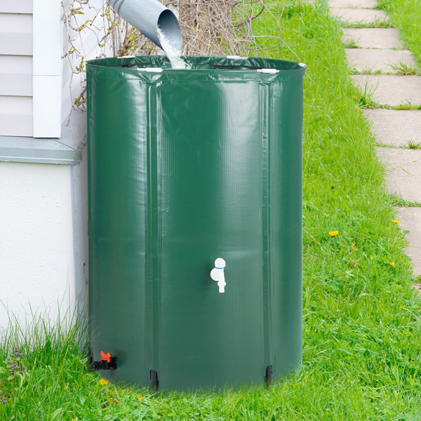 100 Gallon Folding Rain Barrel Water Collector Green