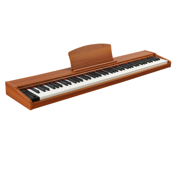 GPP-107 88 Key Full Size Semi-Weighted Standard Keyboards Wooden Digital Piano With MIDI Bluetooth, Triple Pedals，Headphone and other accessories，for Piano beginner Walnut color