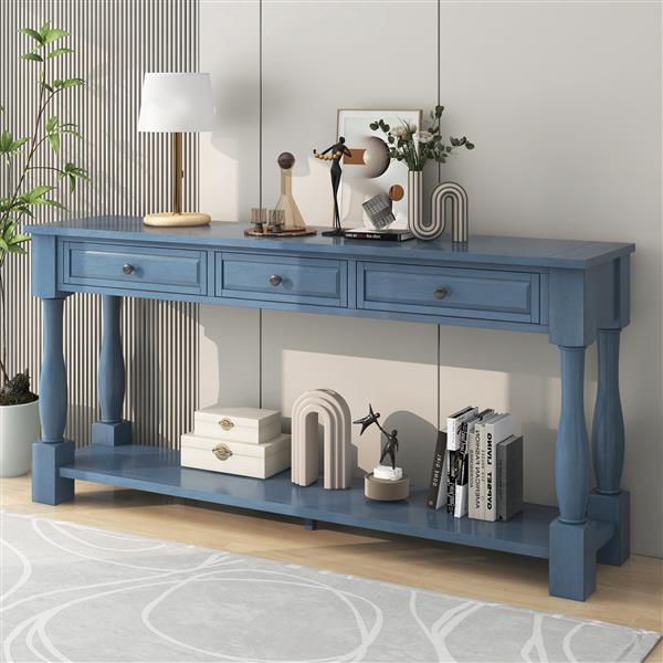 Console Table 63" Long Console Table with Drawers and Shelf for Entryway, Hallway, Living Room