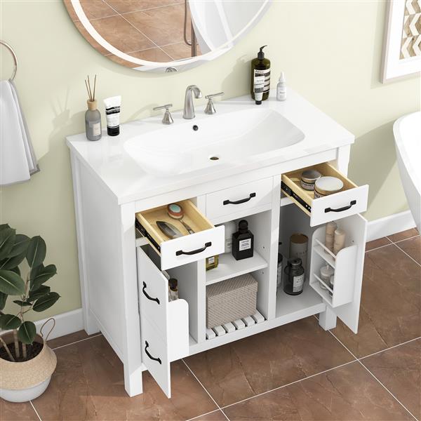 36''Bathroom Vanity with Undermount Sink,Modern Bathroom Storage Cabinet with 2 Drawers and 2 Cabinets,Solid Wood Frame Bathroom Cabinet