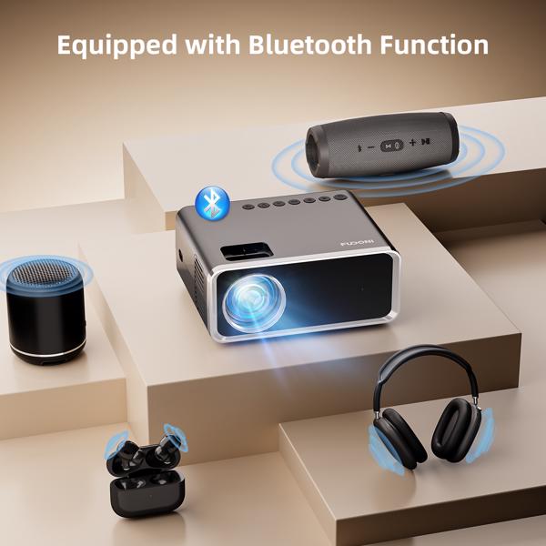 Projector with WiFi and Bluetooth, Upgraded 5G Portable Projectors 4K Supported Native 1080P 12000L, Outdoor LED Movie Projector, Compatible w/iOS Android Phone/TV Stick/Laptop（FBA仓发货，禁售亚马逊）