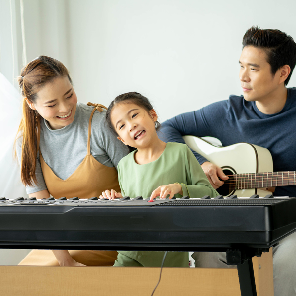 [Am à vendre] Glarry GEP-110 Clavier à 61 touches avec support de piano, banc de piano, haut-parleurs intégrés, casque, microphone, repose-partition, écran LED, 3 modes d'enseignement pour débutants