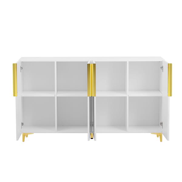 Glossy Finish Light Luxury Storage Cabinet, Adjustable, Suitable for Living Room, Study, Hallway.