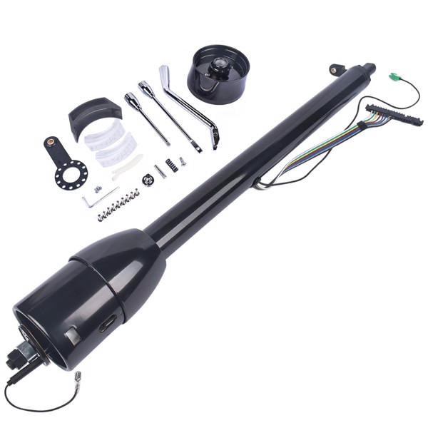 32" GM Chevy Black Stainless Steel Tilt Steering Column Shift Automatic No Key