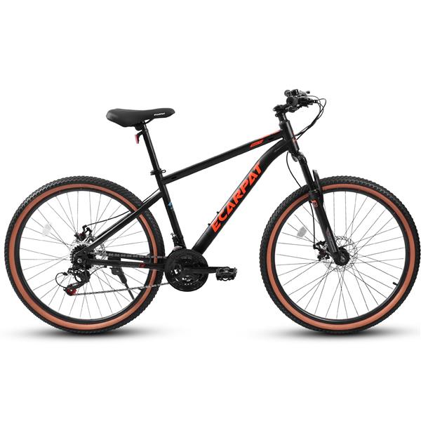 Mountain Bike 27.5 Inch Wheel, 21-Speed Disc Brakes Trigger Shifter, Carbon Steel Frame Mens Womens Trail Commuter City Snow Beach Mountain Bikes Bicycles