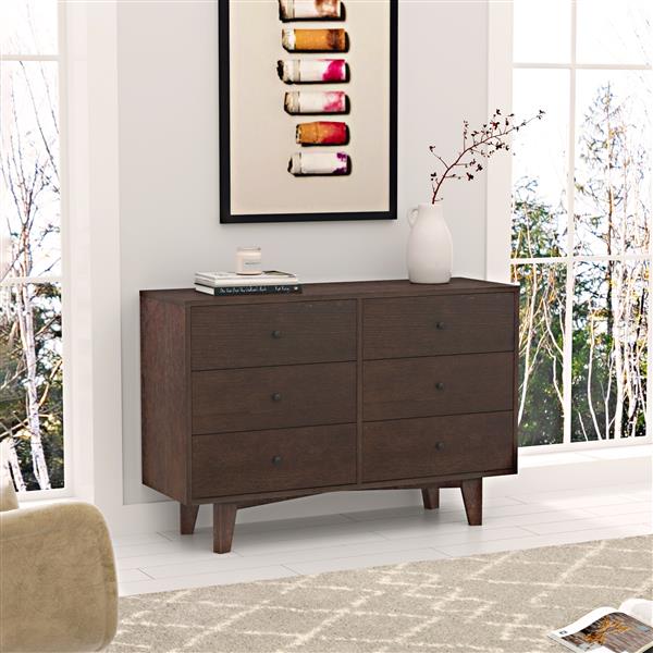 Solid Wood spray-painted drawer dresser bar,buffet tableware cabinet lockers buffet server console table lockers, retro round handle, applicable to the dining room, living room,kitchen corridor auburn