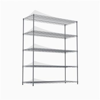 5-tier heavy-duty adjustable shelving and racking, 300 lbs. per wire shelf, with wheels and shelf liners, for warehouses, supermarkets, kitchens, etc. 59.45 \\"L × 24.02 \\"W × 71.65 \\"H,Gray