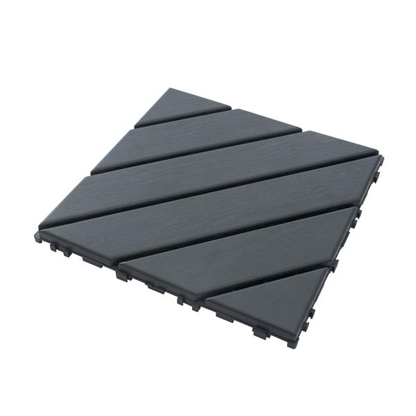 Plastic Interlocking Deck Tiles,44 Pack Patio Deck Tiles,12"x12" Square Waterproof Outdoor All Weather Use, Patio Decking Tiles for Poolside Balcony Backyard, Grey