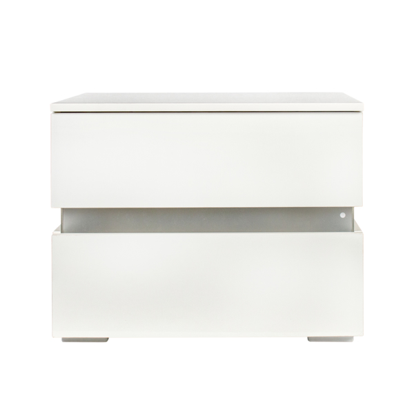 RGB LED Double Side Cabinet Bedside Table White