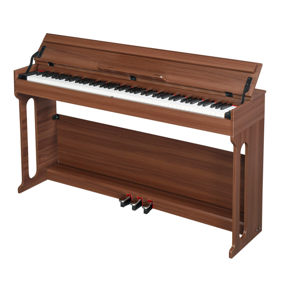 [Do Not Sell on Amazon]Glarry GDP-107 88 Key Standard Full Weighted Keyboards Digital Piano with Furniture Stand, Audio and MIDI Bluetooth, Triple Pedals, Headphone，for Black Walnut color