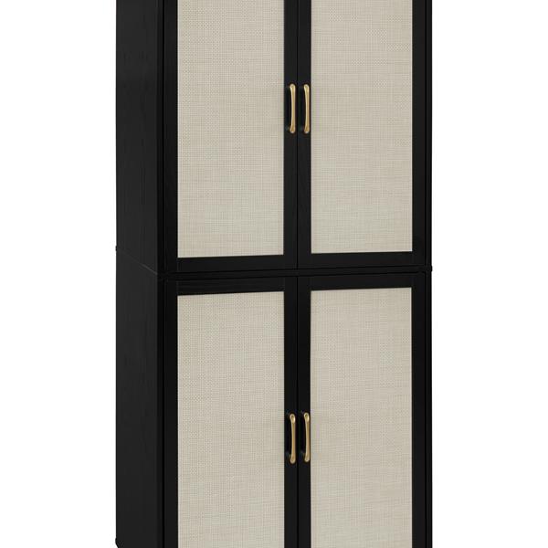 4 Door Cabinet, with 4 Adjustable Inner Shelves, Storage Cabinet