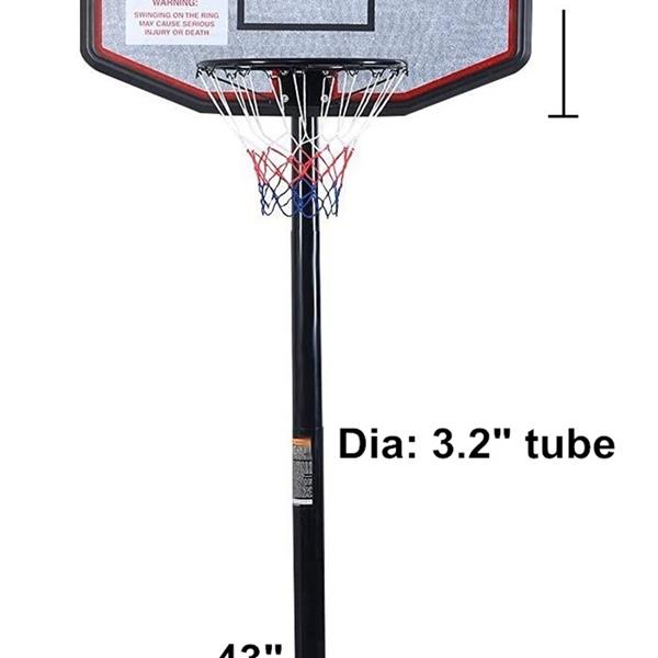 Basketball Hoop System Height Adjustable Basketball Stand for Teens Adults Indoor Outdoor w/Wheels, 43 Inch Backboard Teenagers Indoor Outdoor