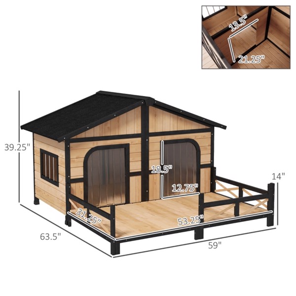 Dog House- Natural Wood 