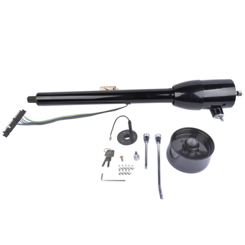 28\\" Black Tilt Street Rod Floor Shift Steering Column w/ Wheel Adapter & Key