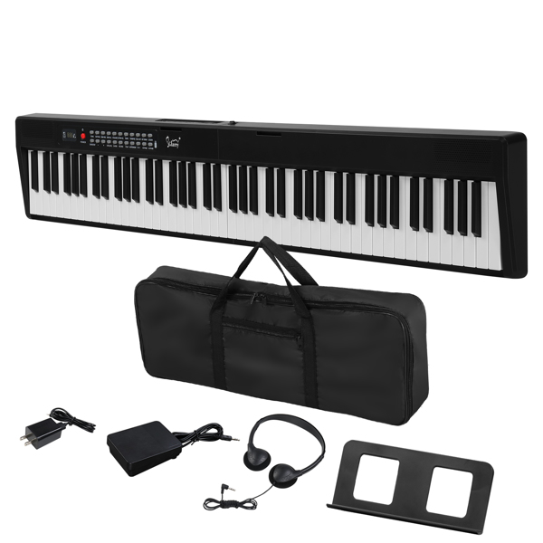 [AM not for sale] Glarry GPP-106 88 Key Folding Piano Semi-Weighted Standard Keyboards Digital Piano with MIDI Bluetooth, Handbag，Headphone，for Piano Lover Black color