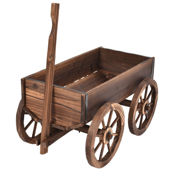 Wooden flowerpot frame, cart planting pot.