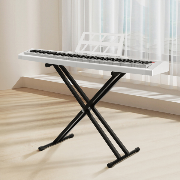 [Do Not Sell on Amazon]Glarry GPP-105 88 Key Full Size Semi-Weighted Standard Keyboards Digital Piano with Dual-tube X-Shape Stand, MIDI Bluetooth, Headphone，for Piano Lover White color