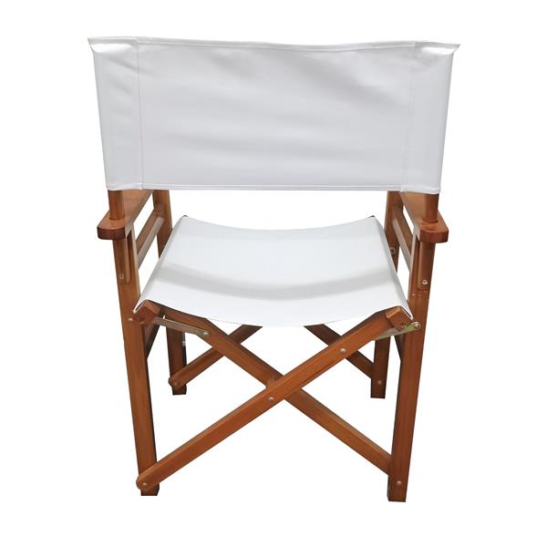 Folding Chair Wooden Director Chair Canvas Folding Chair  Folding Chair  2pcs/set   populus + Canvas (Color : White)