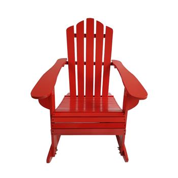 Reclining Wooden Outdoor Rocking Adirondack chair, Red