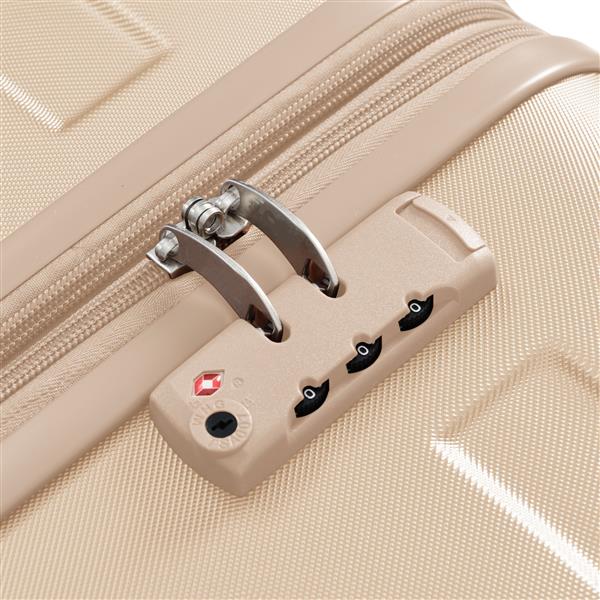 Luggage Sets New Model Expandable ABS Hardshell 3pcs Clearance Luggage Hardside Lightweight Durable Suitcase sets Spinner Wheels Suitcase with TSA Lock 20''24''28''( Champagne)