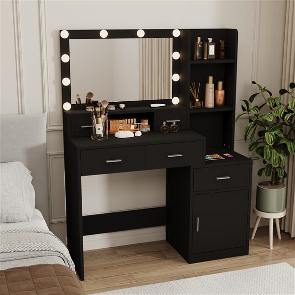 Newly designed smart mirror dressing table with drawers and storage cabinet, dressing table with dressing pad for bedroom, dressing room