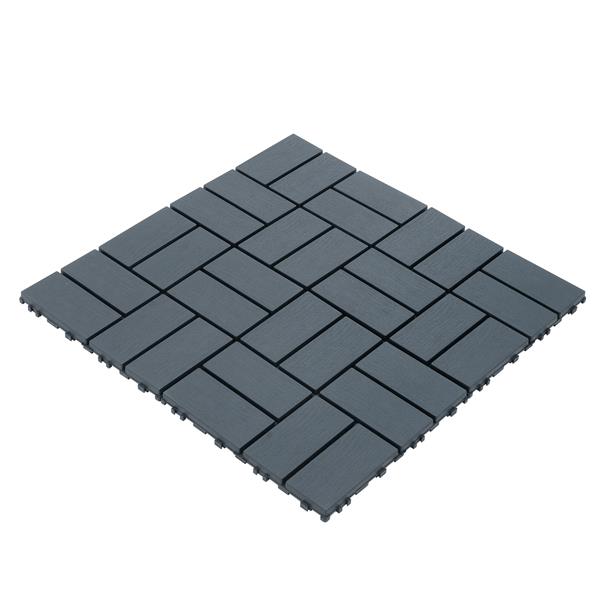 Plastic Interlocking Deck Tiles,44 Pack Patio Deck Tiles,12"x12" Square Waterproof Outdoor All Weather Use, Patio Decking Tiles for Poolside Balcony Backyard, Grey