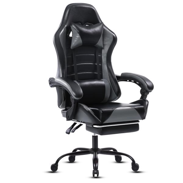 Gaming Chair, Computer Chair with Wheels, Adjustable Height Pu Leather Gamer Chair Office Desk Chair, Ergonomic Video Game Chair for Adults