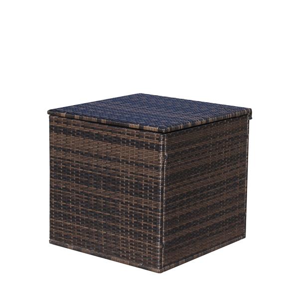 Wicker Patio Furniture Storage Box (Brown )