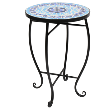 Artisasset Inlaid With Diamond-Colored Sea Mosaics With Round Terrace Bistro Tables