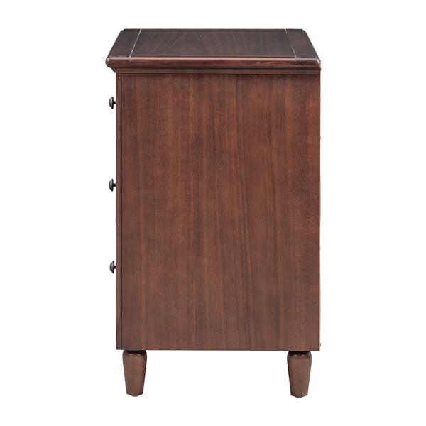 3-Drawer Nightstand Storage Wood Cabinet