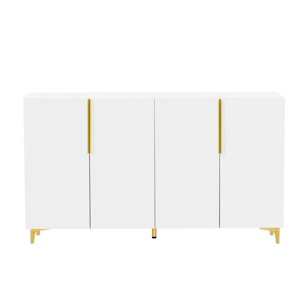 Glossy Finish Light Luxury Storage Cabinet, Adjustable, Suitable for Living Room, Study, Hallway.