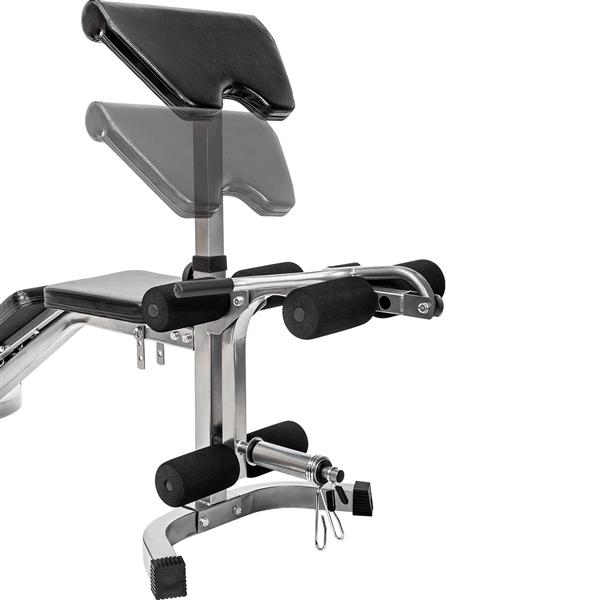 6+3 Positions Adjustable Weight Bench with Leg Extension - Utility Benches with Preacher Curl