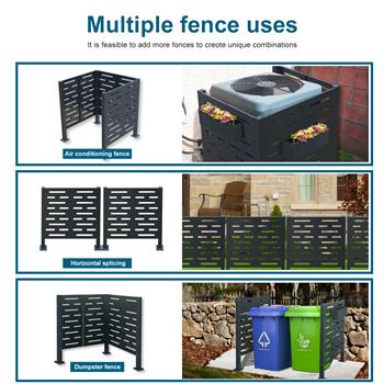 Air Conditioner Fence for Outdoor Units,Metal Privacy Fence Cover, Perfect to Conceal Air Conditioning Units,3- Fence Panels