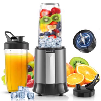 500W Smoothie Blender, Personal Blender for Smoothies, Shakes and Nutrient Extractions with 2pcs BPA-Free 27 oz Portable Blender Bottles and To-Go Lids【FBA发货 亚马逊禁售】