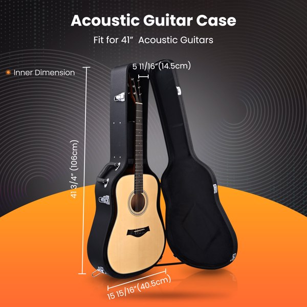 Guitar Hard Case for Acoustic Guitar  made of hard plywood wrapped in PU leather（No shipment on weekends）