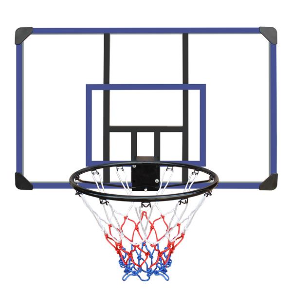 Wall-mounted basketball hoop, 45 x 29 inches shatterproof back, folding hoop, durable hoop and all-weather mesh for indoor and outdoor use