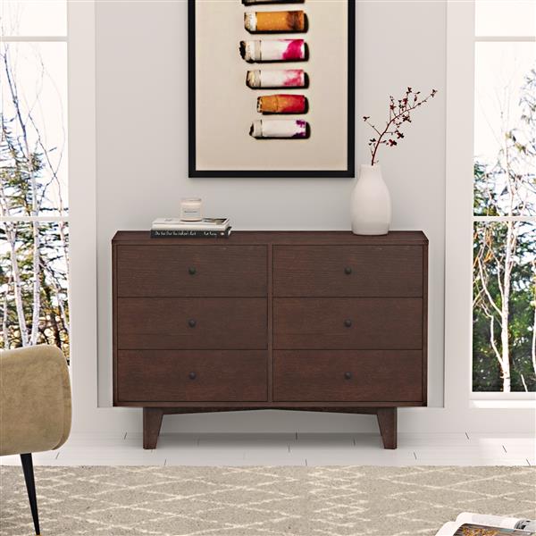 Solid Wood spray-painted drawer dresser bar,buffet tableware cabinet lockers buffet server console table lockers, retro round handle, applicable to the dining room, living room,kitchen corridor auburn