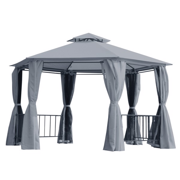 13ft x 13ft Patio Gazebo-Gray