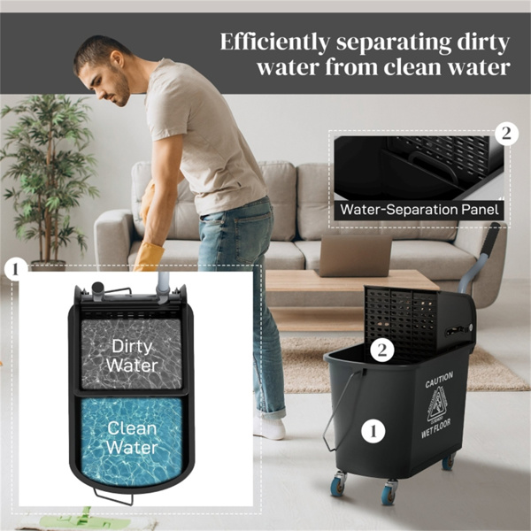 Cleaning bucket with wheels ( Amazon Shipping)（Prohibited by WalMart）