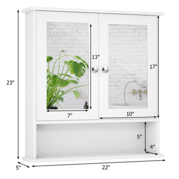 White bathroom cabinet with mirror