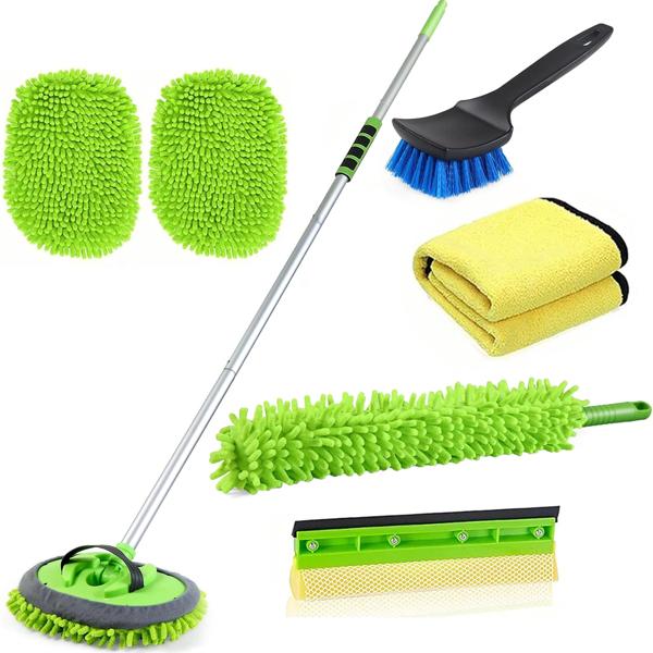 62'' Microfiber Car Wash Brush with Long Handle, Car Wash Set Supplies【Shipment from FBA】