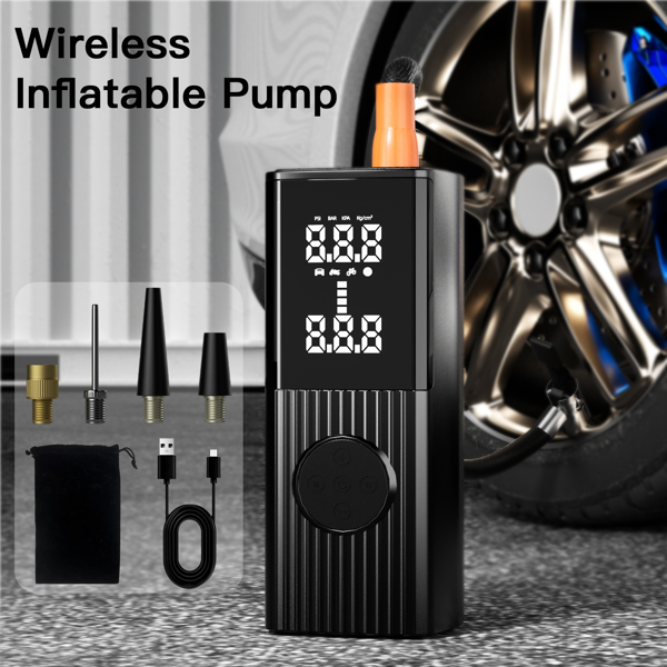 Tire Inflator Portable Air Compressor - 20000 mAh Rechargeable Air Pump -150 PSI Tire Inflation, Accurate LCD Display/Light，3X Fast Portable Air Inflator for Cars(No shipment on weekends)