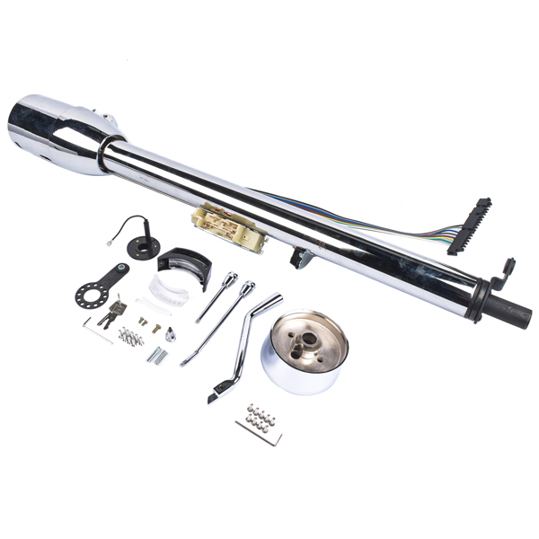 32" Chrome Stainless Tilt Steering Column with Key Auto Hot Rod R91004C-32"