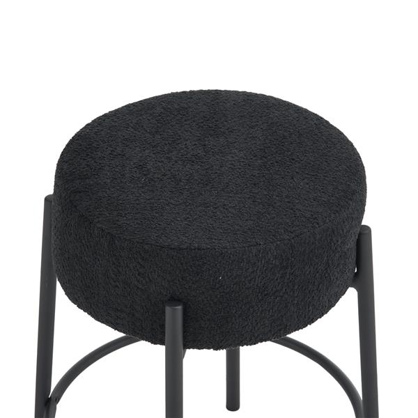 24" Tall, Round Bar Stools, Set of 2 - Contemporary upholstered dining stools for kitchens, coffee shops and bar stores - Includes sturdy hardware support legs