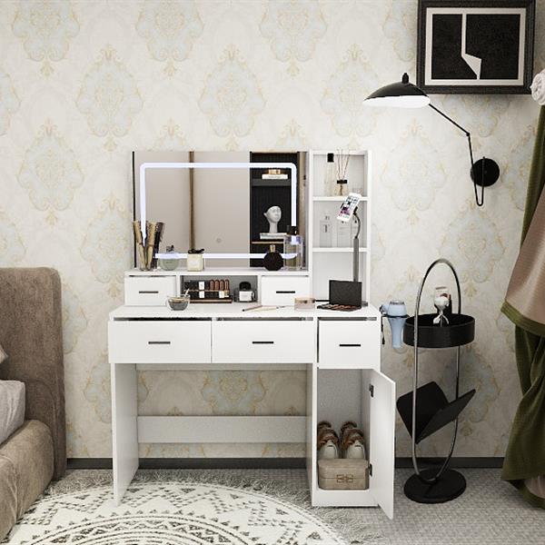 Newly designed smart mirror dressing table with drawers and storage cabinet, dressing table with dressing pad for bedroom, dressing room