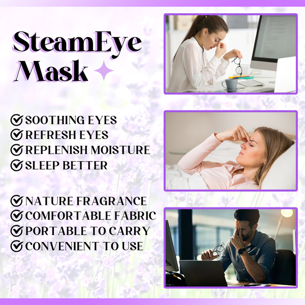 Anfany Steam Eye Mask,10Packs Lavender Heated Eye Mask, Self Heating Disposable SPA Warm Compress for Eyes Sleep Mask, Soothing Moist Heat Eye Masks, Stocking Stuffers（No Shipment on Weekends）